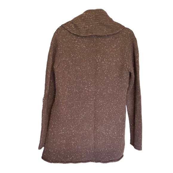 Soft Surroundings M Chateau Cardigan Sweater Duster Brown Wool Cashmere Long - Picture 4 of 7